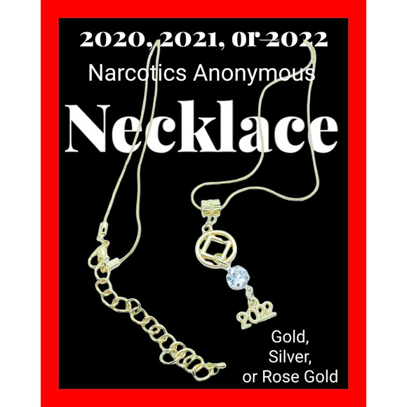 Narcotics Anonymous year necklace 20" years 2020 2021 2022 NA - Picture 1 of 5